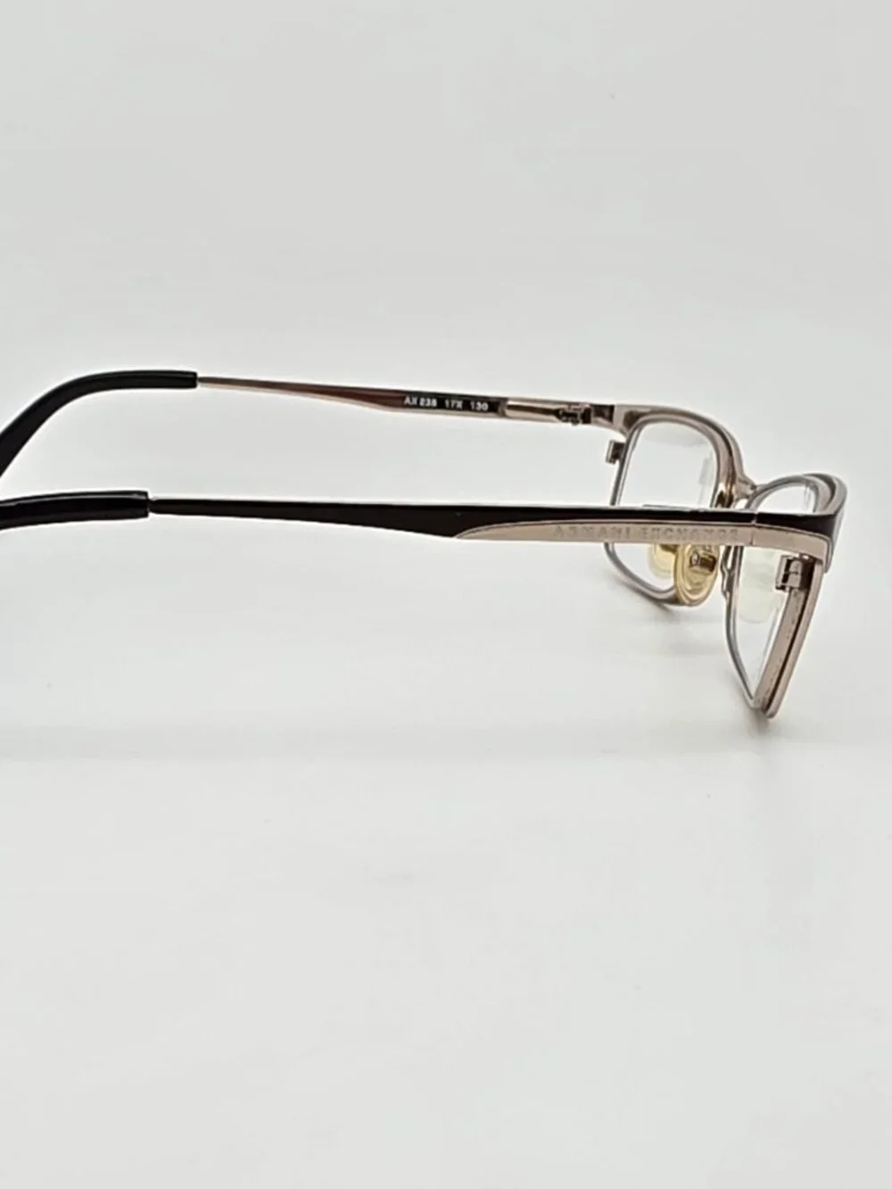 Armani Exchange AX235 17X Black Silver Eyeglasses Frame w/ Flexhinge and Case